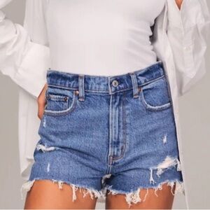 Abercrombie & Fitch Classic Blue Mom Shorts- High Rise